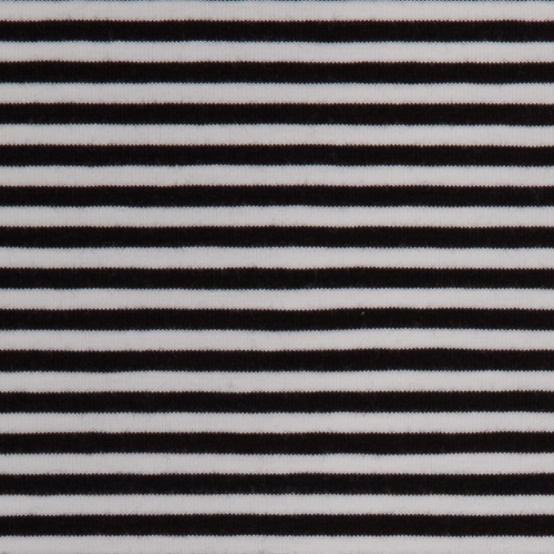 Jersey Swafing - Streifen - 3 mm - Weiß/Schwarz - Reststück ca. 100 cm